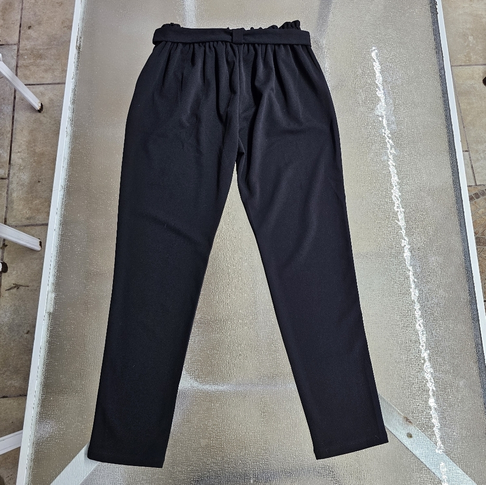 Customize Woman's Paperbag Waist Pants S | Chic Minimalist Softgirl Trousers - Picture 3 of 10
